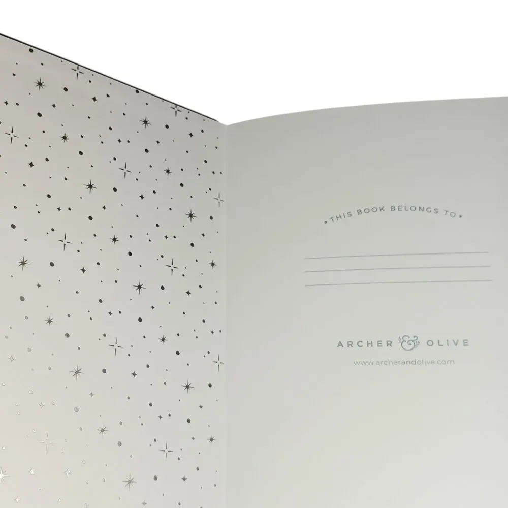 Archer & Olive Haunted Hollow Journal Black W/ Silver Moon & Stars Dot Grid New